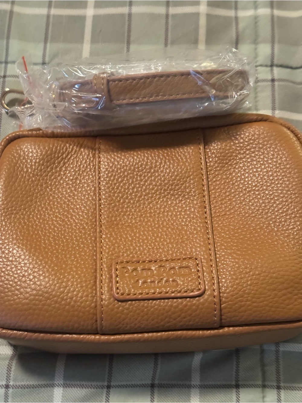 NWT Pom Pom London - The City Mini Leather Crossbody Bag (Maple) with 3 Straps - Picture 4 of 9